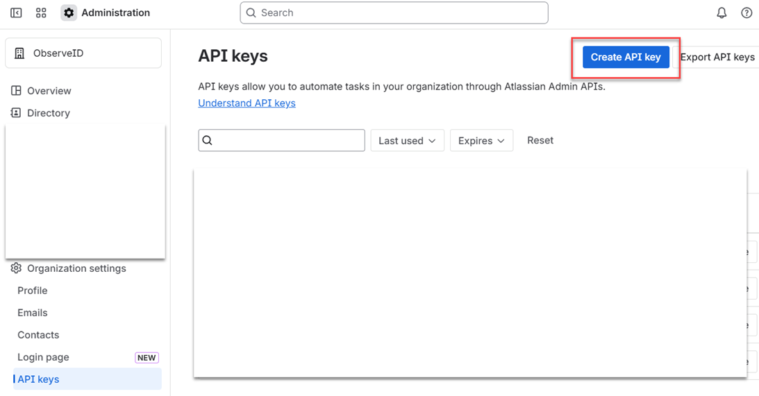 Create API key Create API key