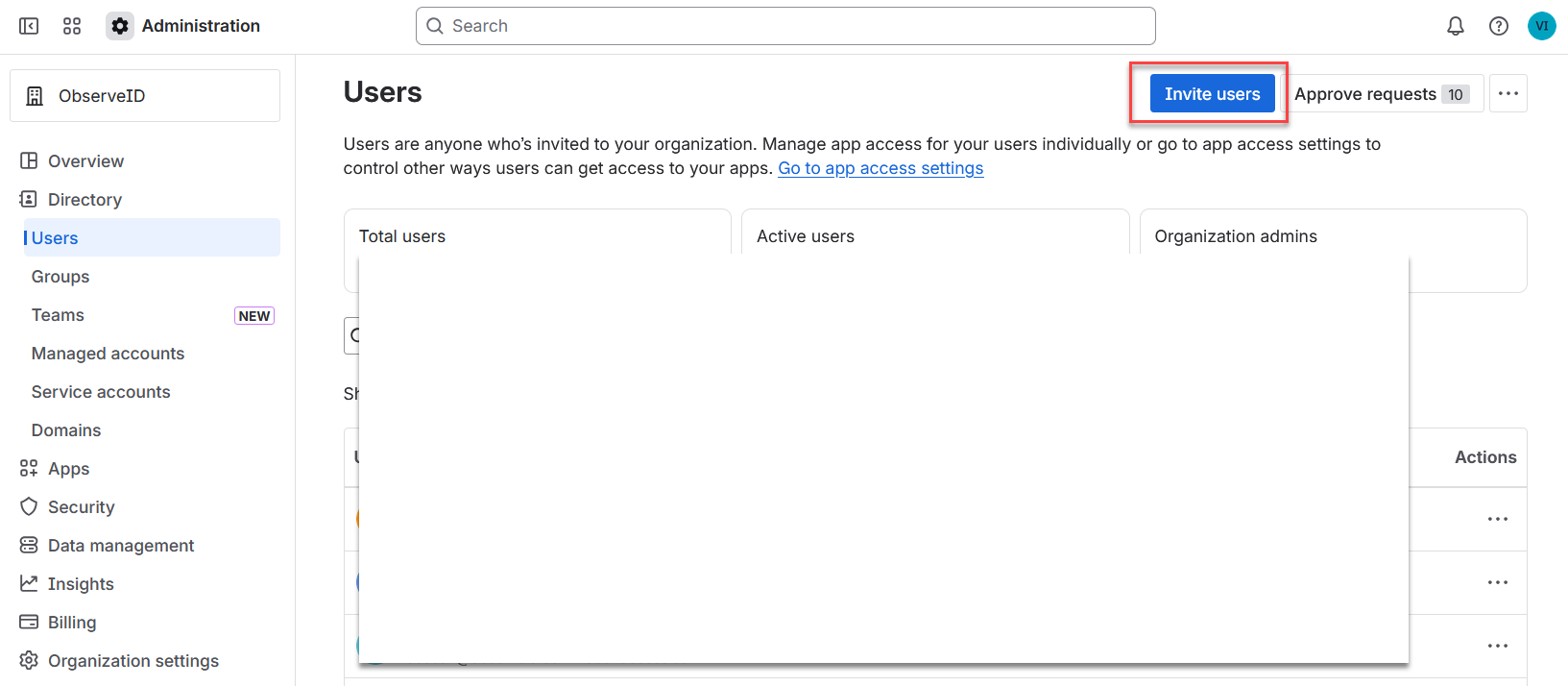 Invite a user Invite a user