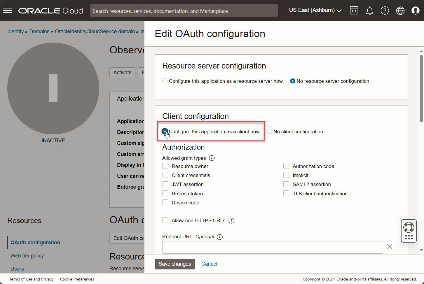 Configure this application as a client Configure this application as a client