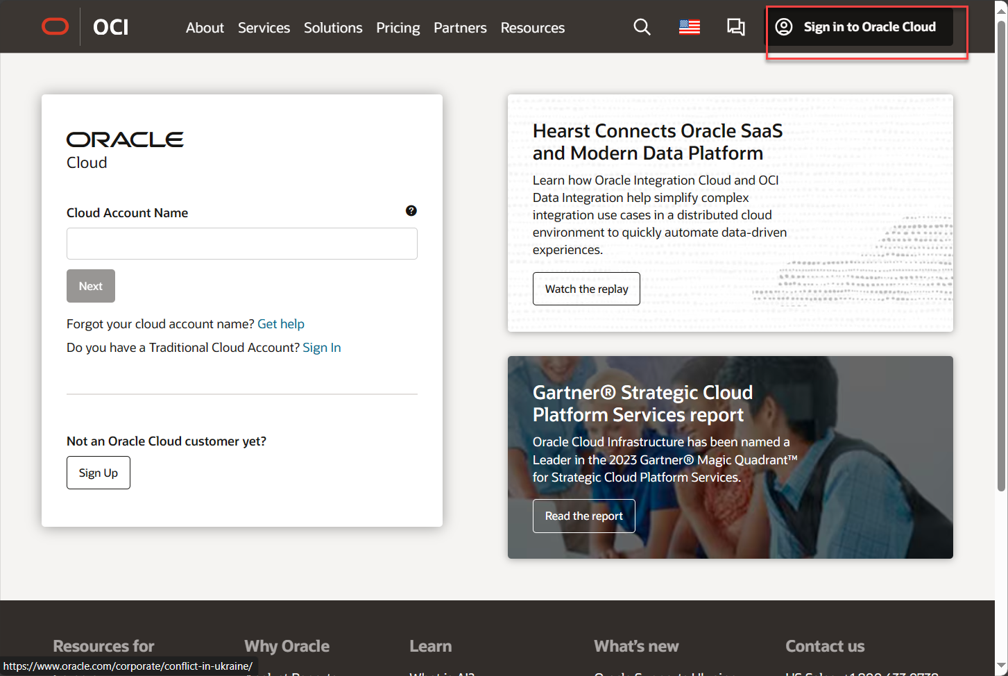 Sign in to Oracle Cloud Sign in to Oracle Cloud