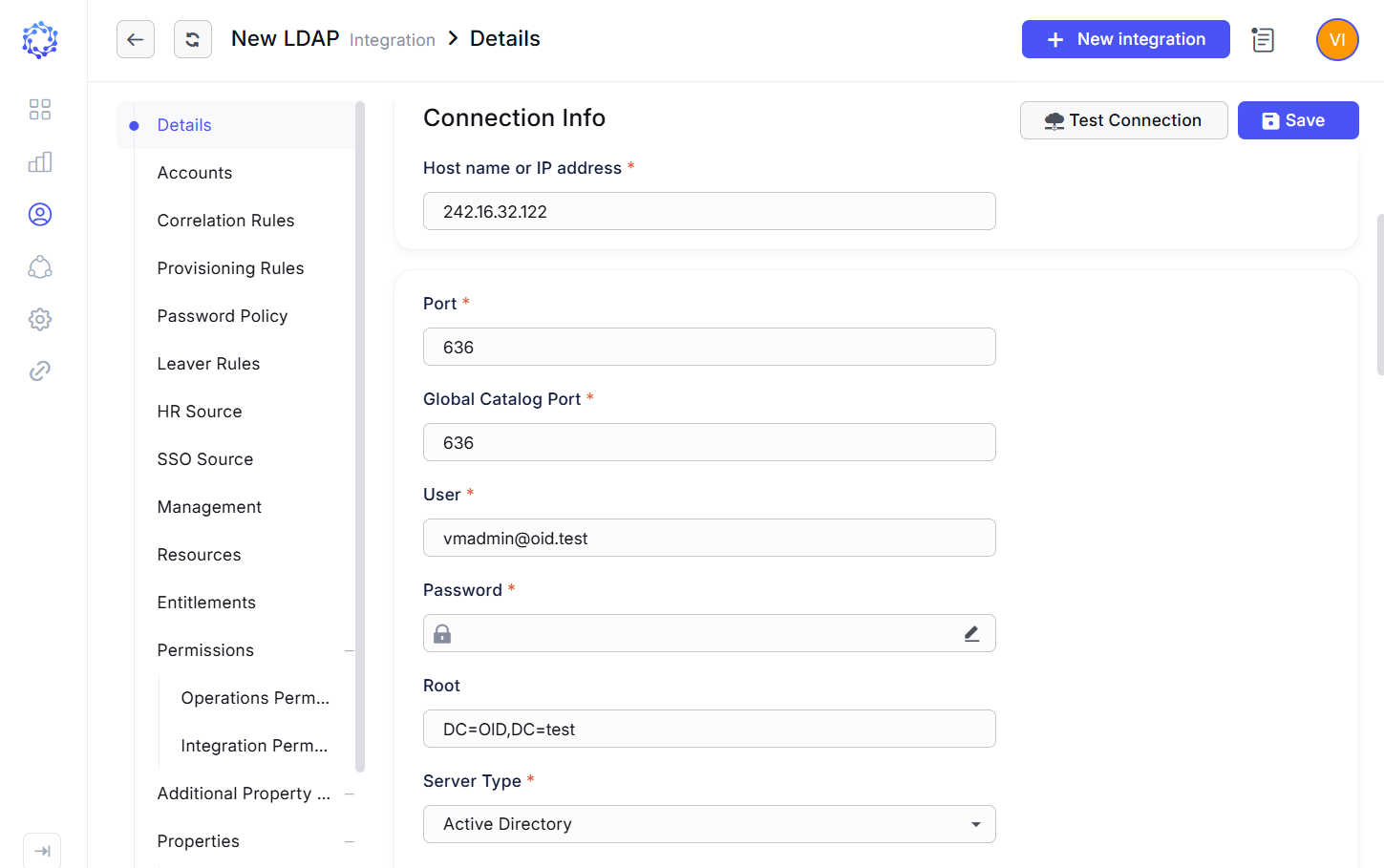 LDAP AD integration config