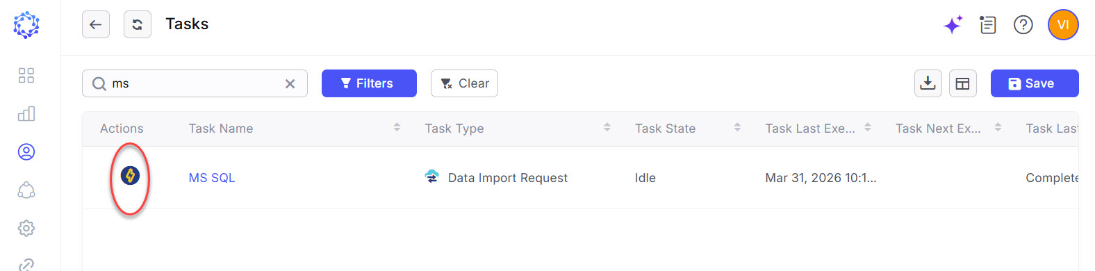 Data Import for the MS SQL integration