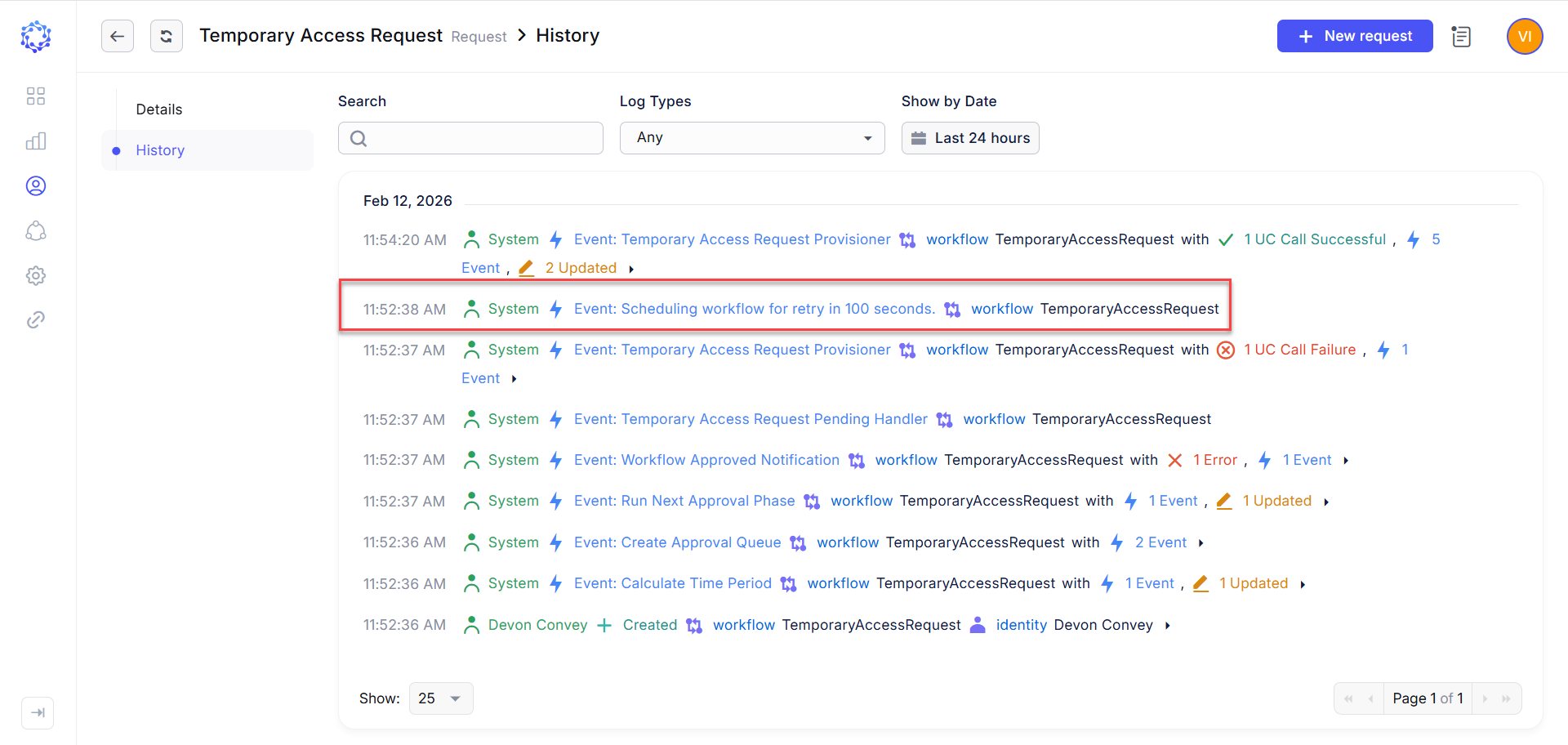 Logged Automated Retry Attempt