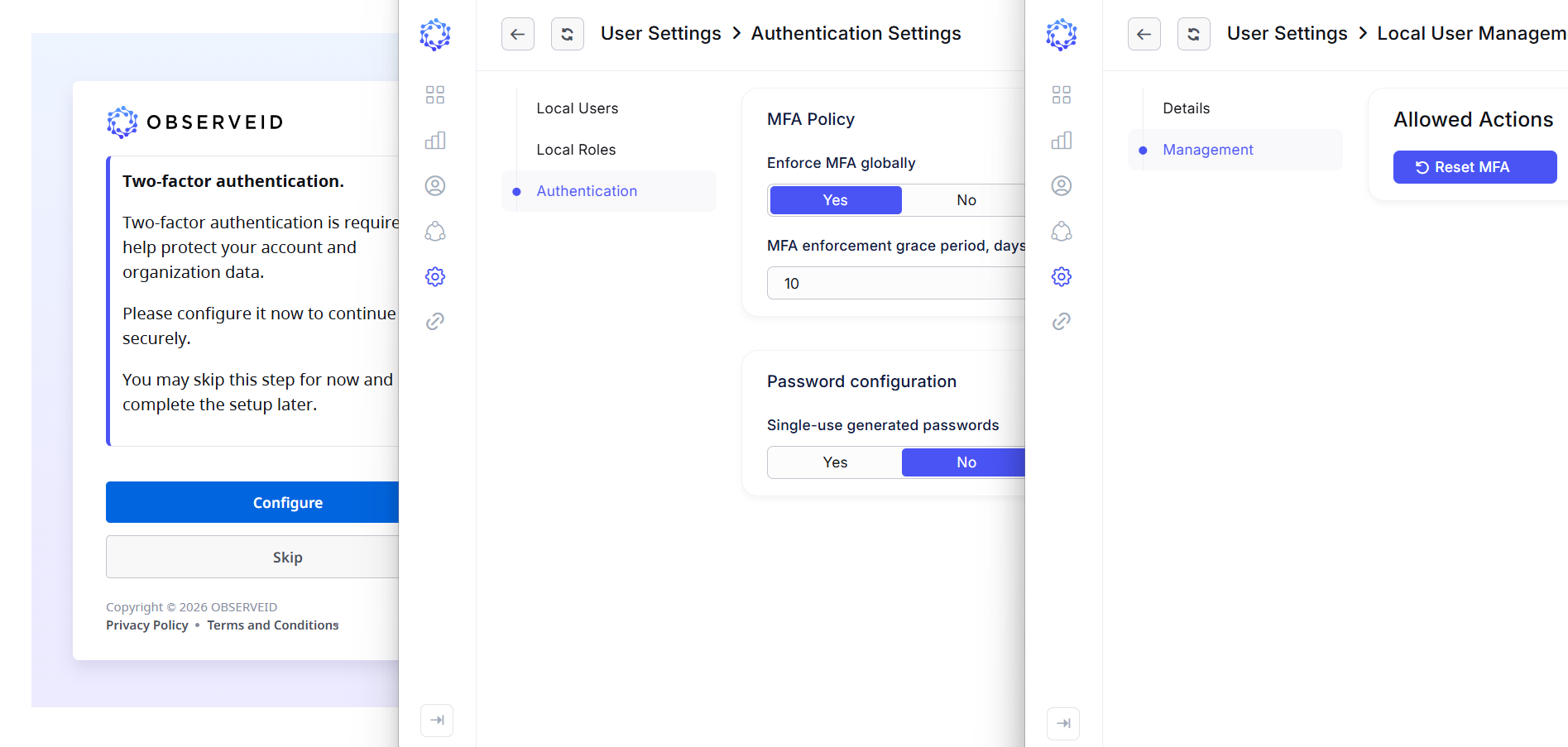 Multi-factor authentication enforcement