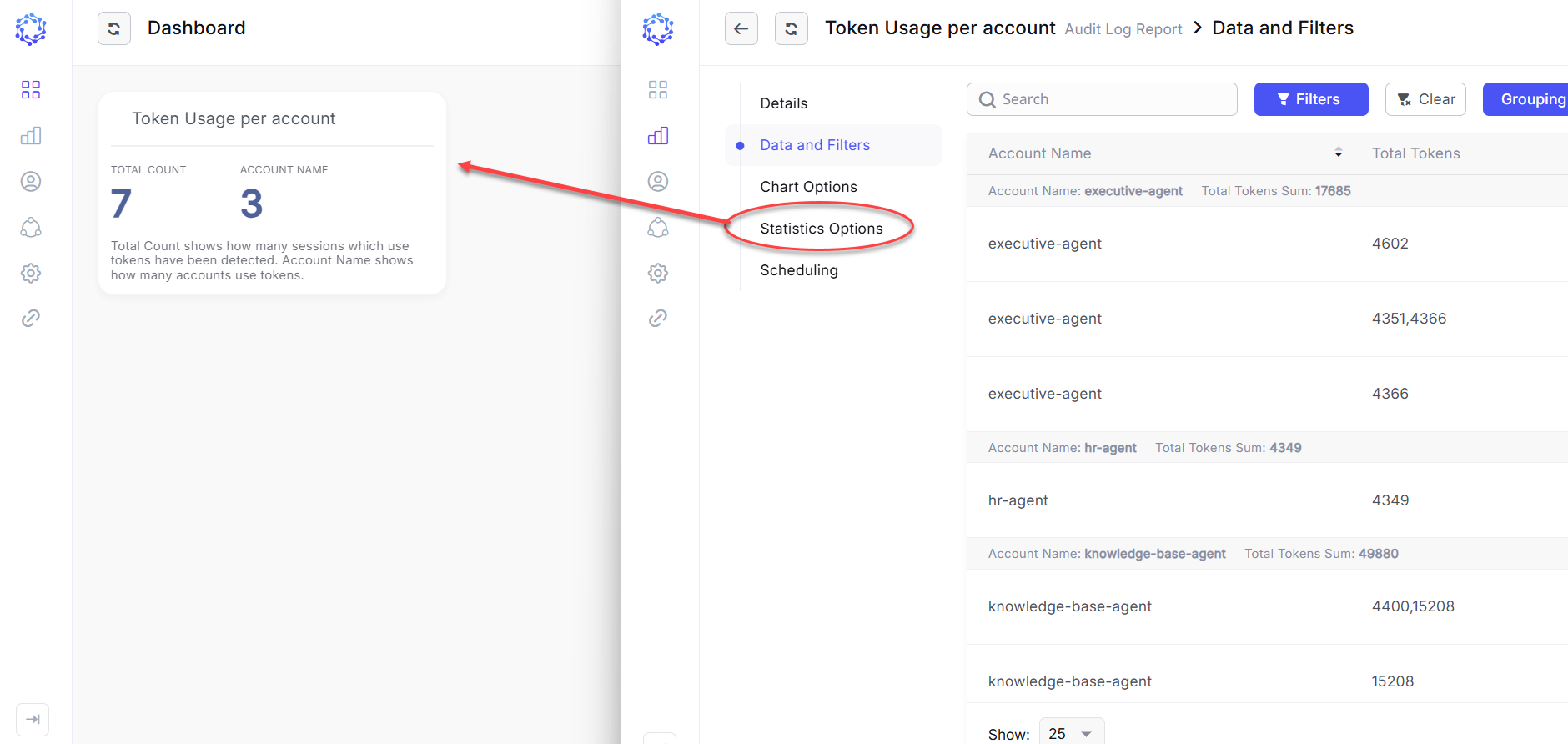 Dashboard widget and report mode