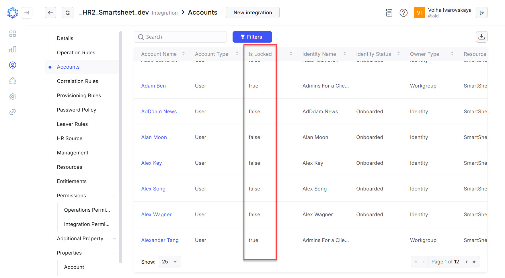 isLocked property of HR Source Accounts