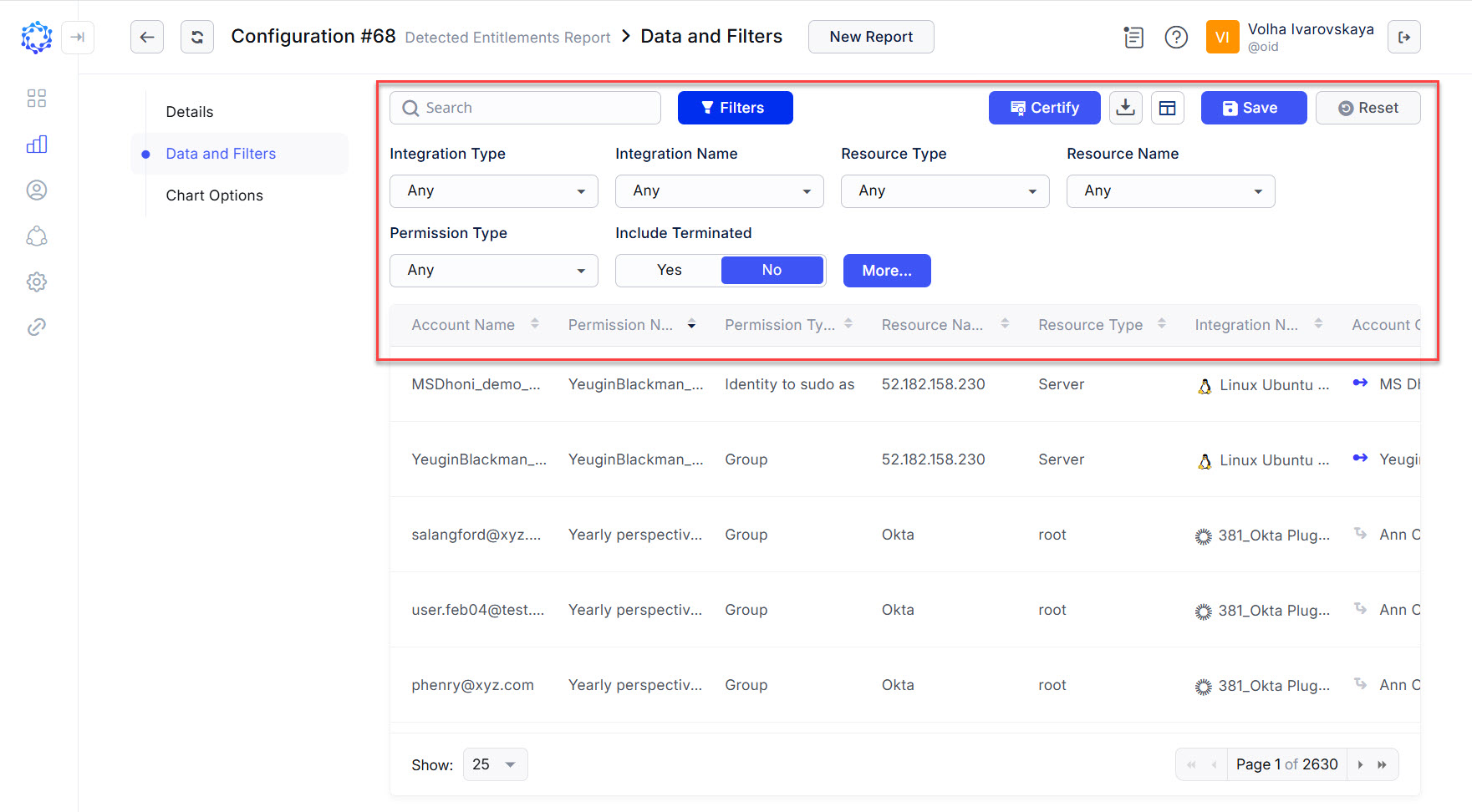Configuration capabilities for the data displayed in the Grid