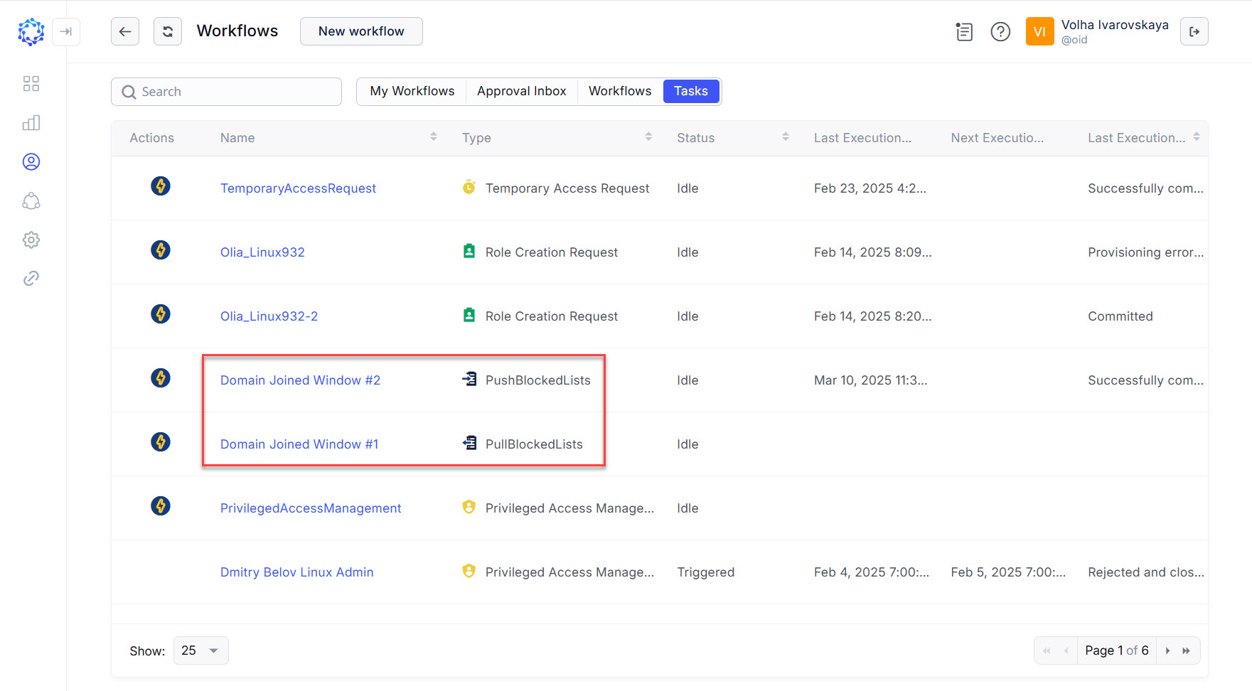 Tasks required for the Blocked Lists