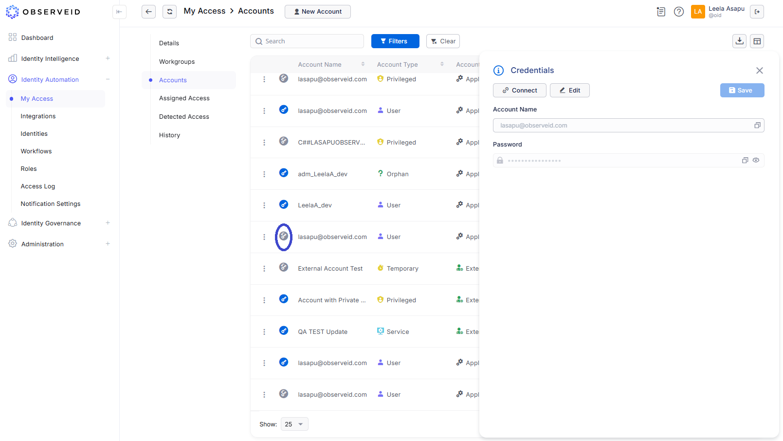 Azure Target Accounts of a logged-in Identity
