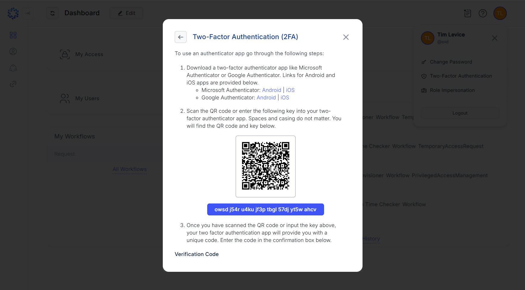 Scanning the QR code