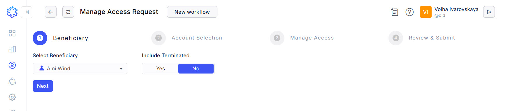 Selection of a beneficiary