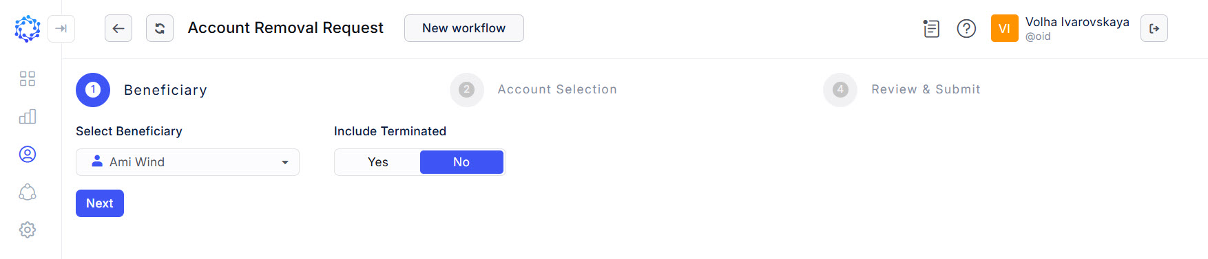 Selection of beneficiary