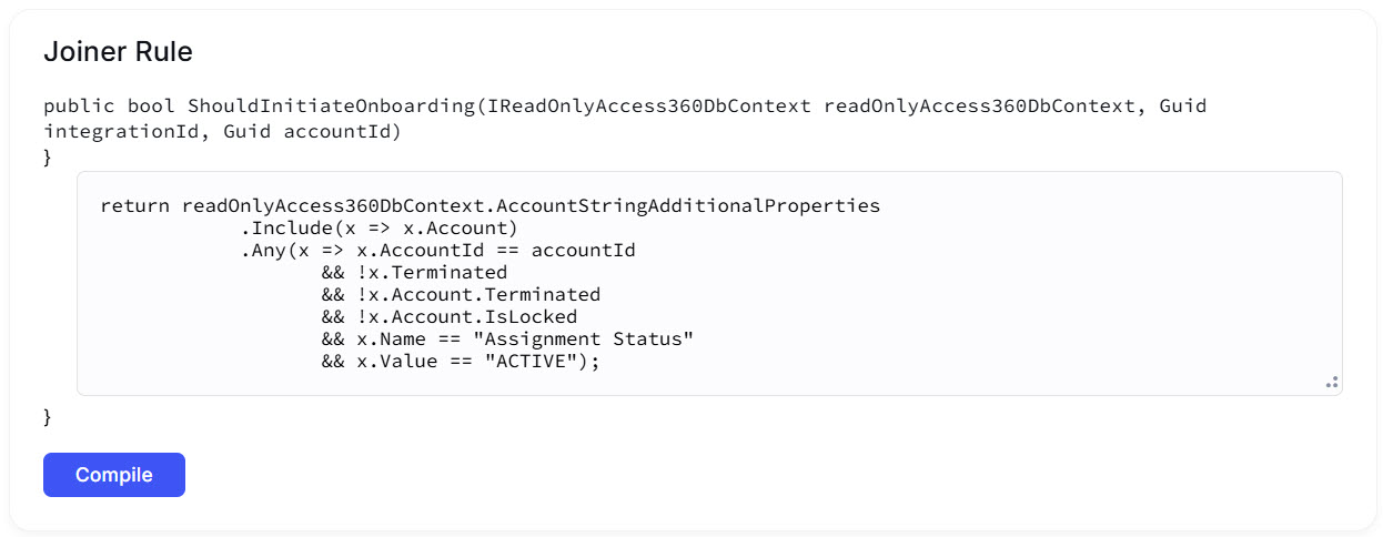 Example of a Joiner Rule