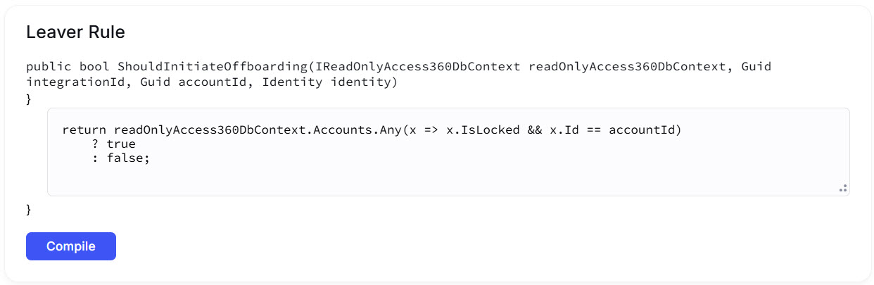 Example of a Leaver Rule
