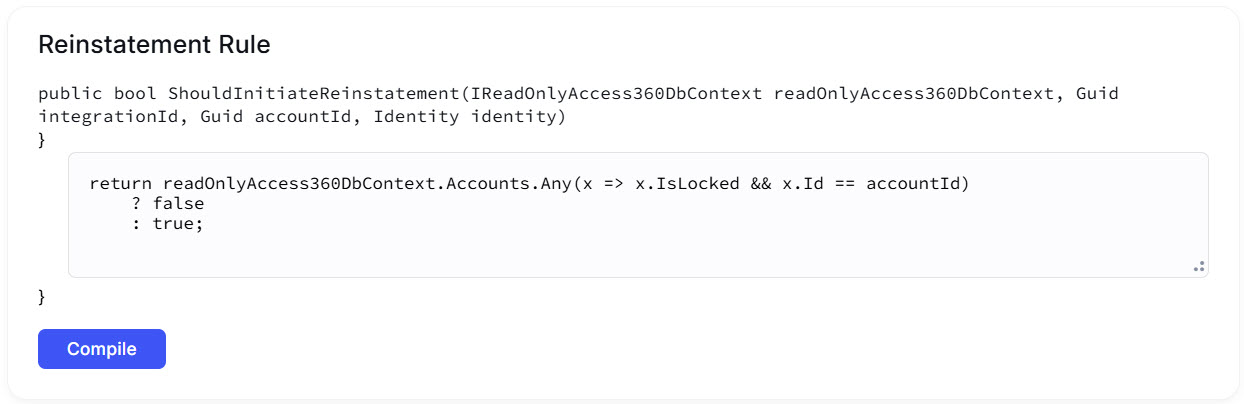 Example of a Reinstatement Rule
