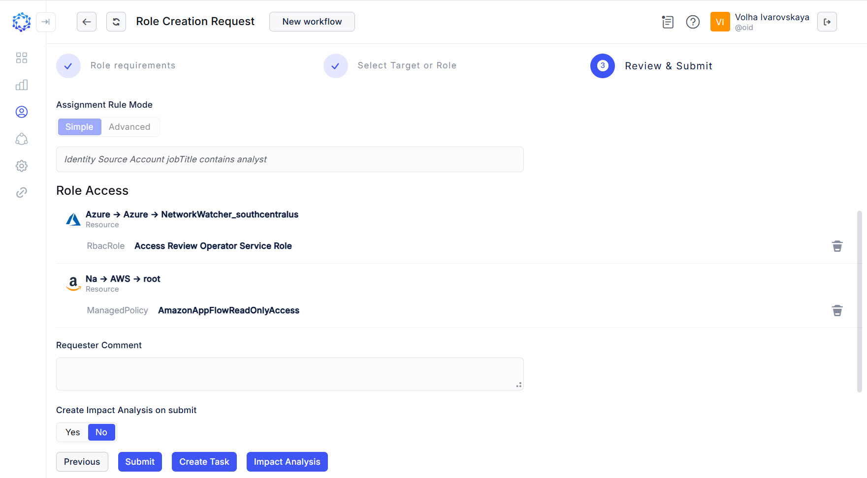 Create role - Role Creation - third step